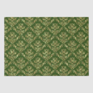 Papel De Seda Damas de color rojo dorado y verde 2