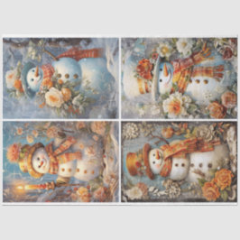 Papel De Seda Damas de nieve victorianas 4 cuadrado