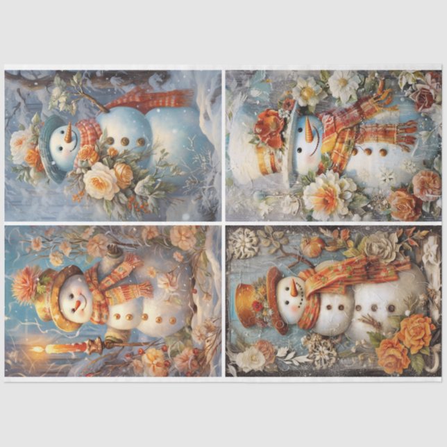 Papel De Seda Damas de nieve victorianas 4 cuadrado (Anverso)