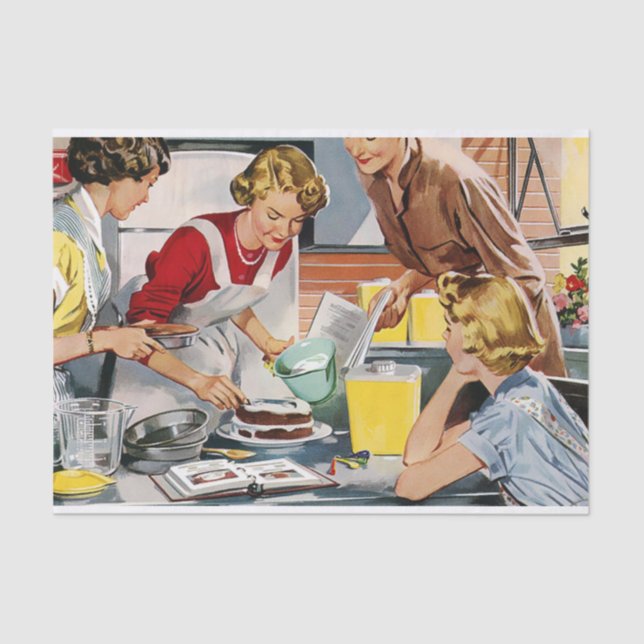 Papel De Seda Damas retro de cosecha (Anverso)