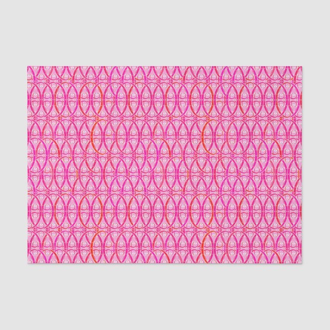 Papel De Seda damasco árabe - rosa fresa (Anverso)