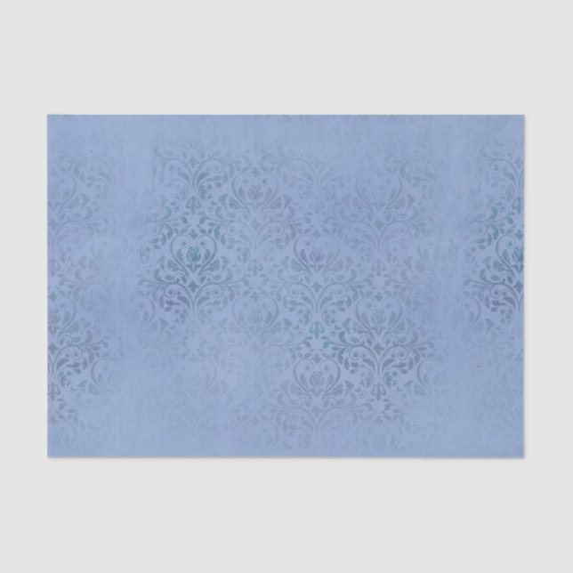 Papel De Seda Damasco azul (Anverso)