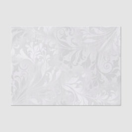 Papel De Seda Damasco blanco elegante