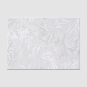 Papel De Seda Damasco blanco elegante
