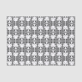 Papel De Seda Damasco blanco y negro