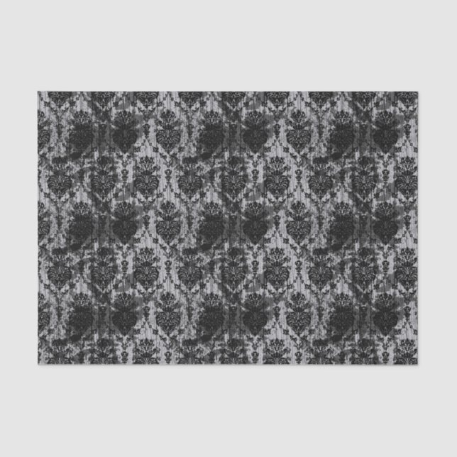 Papel De Seda Damasco con problemas en blanco y negro (Anverso)