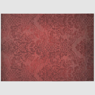 Papel De Seda Damasco de Floral Rojo de Grungy Vintage