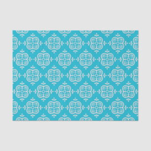 Papel De Seda Damasco de la turquesa