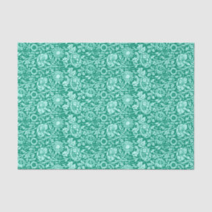 Papel De Seda Damasco del clavel de Nouveau del arte, turquesa