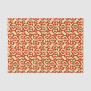 Papel De Seda Damasco del Moorish de Ikat - mandarina