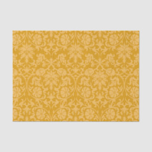 Papel De Seda Damasco floral amarillo dorado