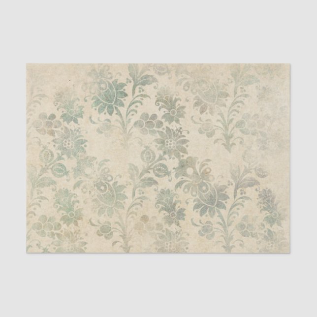 Papel De Seda Damasco floral antiguo (Anverso)