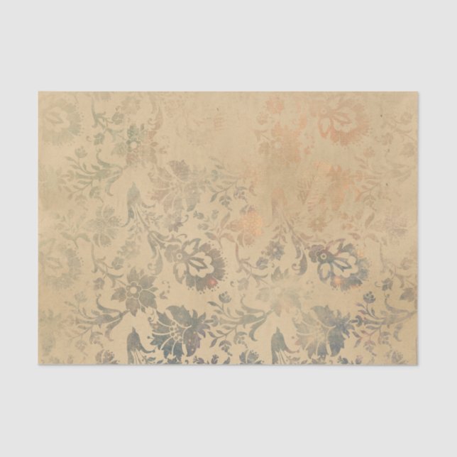 Papel De Seda Damasco floral antiguo (Anverso)