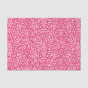 Papel De Seda Damasco floral Art Nouveau, profunda fucsia rosa
