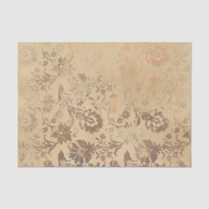 Papel De Seda Damasco Floral Oxidado