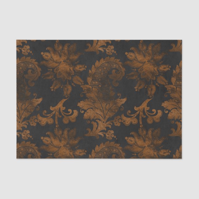 Papel De Seda Damasco floral real de Halloween (Anverso)