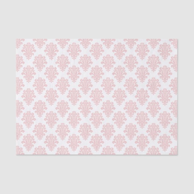Papel De Seda Damasco gris y rosado de Girona (Anverso)