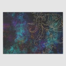 Damasco Grunge Floral Dorado