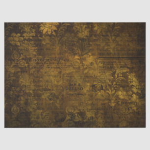Papel de Seda Damasco Guion Grunge Latón Dorado Vi