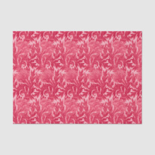 Papel De Seda Damasco jacobeo de la flor, fucsia y rosa claro