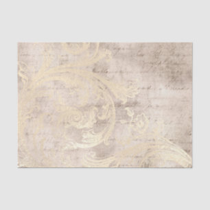 Papel De Seda Damasco Marfil Grunge Vintage