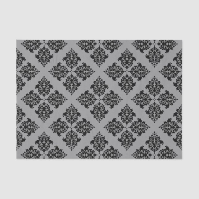 Papel De Seda Damasco marroquí negro (Anverso)