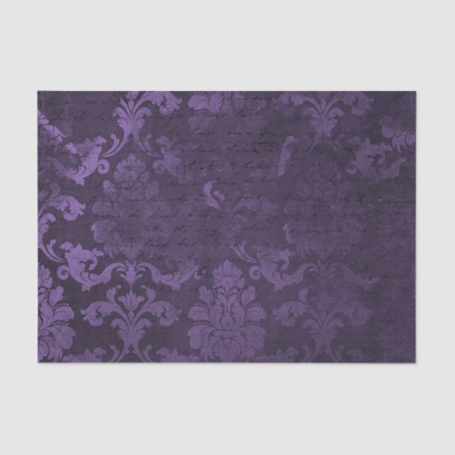 Papel De Seda Damasco morado y negro (Anverso)