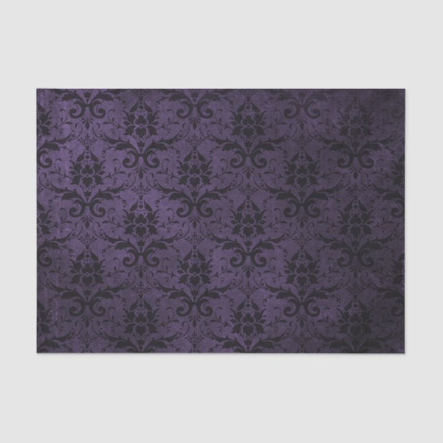Papel De Seda Damasco morado y negro (Anverso)