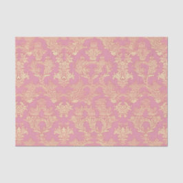 Papel De Seda Damasco ornamental rosado de bonito