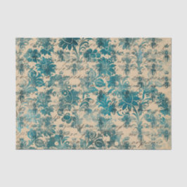 Papel De Seda Damask Bee verde azulado