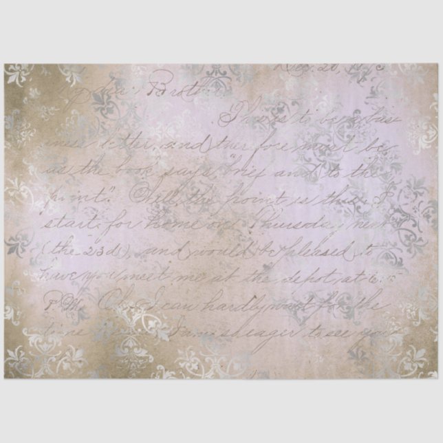 Papel De Seda Damask Ephemera Design Series #8 (Anverso)
