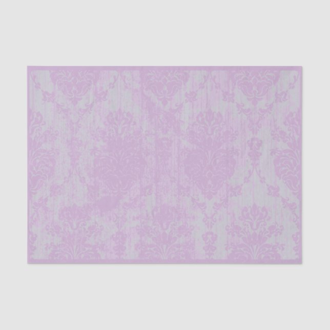 Papel De Seda Damask Grunge Rosa Desgastado (Anverso)