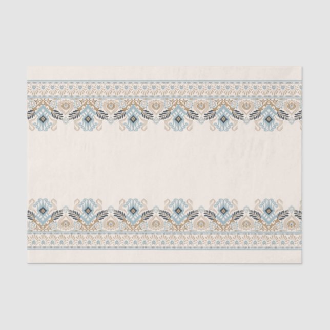 Papel De Seda Damask Ikat Embroidery Boho Light Decoup (Anverso)