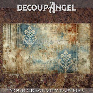Papel De Seda Damask Patina #1 Decoupage