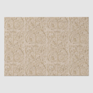 Papel De Seda Damask Renaissance Sepia Acanthus Leaf