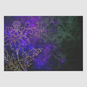 Papel De Seda Dámpara de hueso floral de oro de vintage