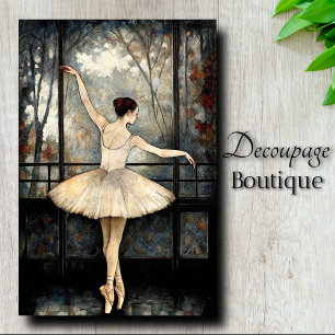 Papel De Seda Dancing Ballerina Ventana Luz Vintage Decoupage