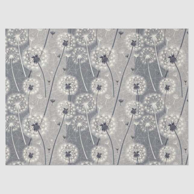 Papel De Seda Dandelion monocromo moderno (Anverso)
