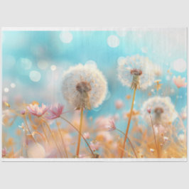 Papel De Seda Dandelion Peach White Decoupage