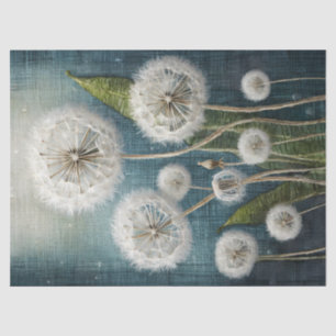 Papel De Seda Dandelions bordados en denim, puffy y mágico