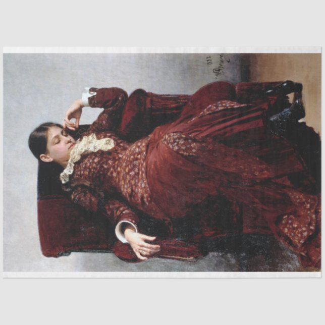 Papel De Seda Dando un descanso, Ilya Repin (Anverso)