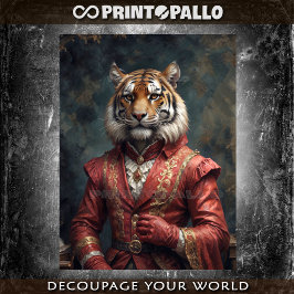 Papel De Seda Dandy tigre elegante en la última edad victoriana