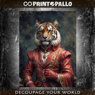 Papel De Seda Dandy tigre elegante en la última edad victoriana