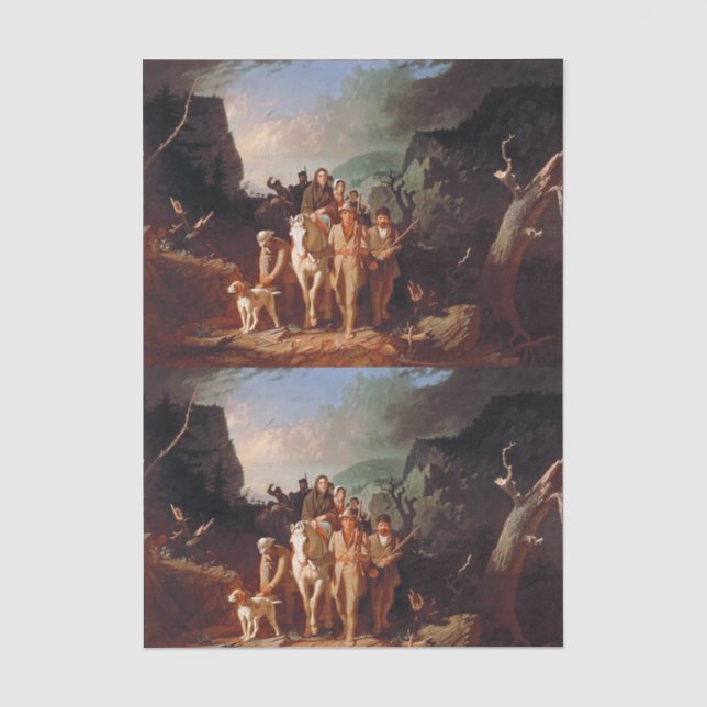 Papel De Seda Daniel Boone escoltando colonos (Anverso)