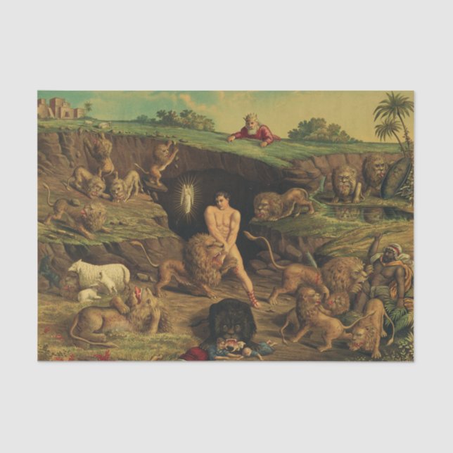 Papel De Seda Daniel en el foso de los leones (Anverso)