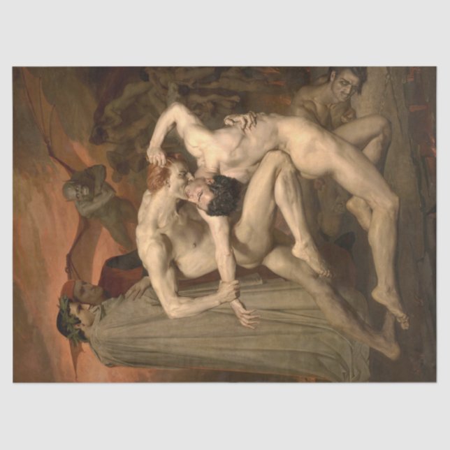 Papel De Seda Dante y Virgil en el Infierno (por Bouguereau) (Anverso)