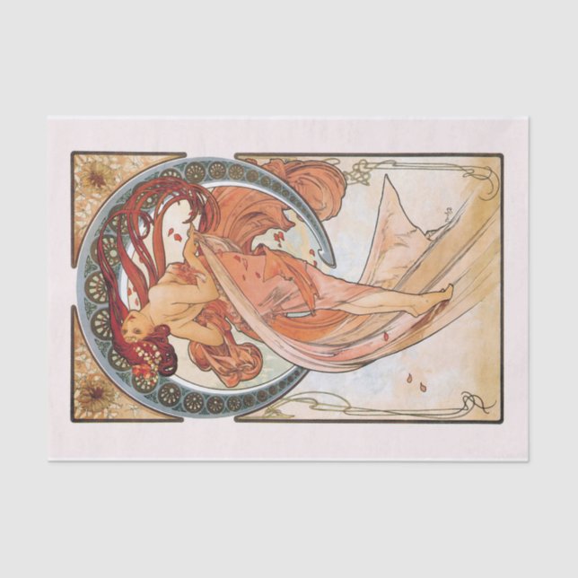 Papel De Seda Danza artística de Alphonse Mucha (Anverso)
