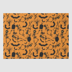 Papel De Seda Danza Macabra de Esqueletos de Halloween