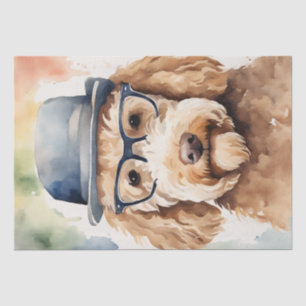 Papel De Seda Dapper Golden Doodle con atuendo elegante