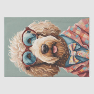 Papel De Seda Dapper Golden Doodle con atuendo elegante